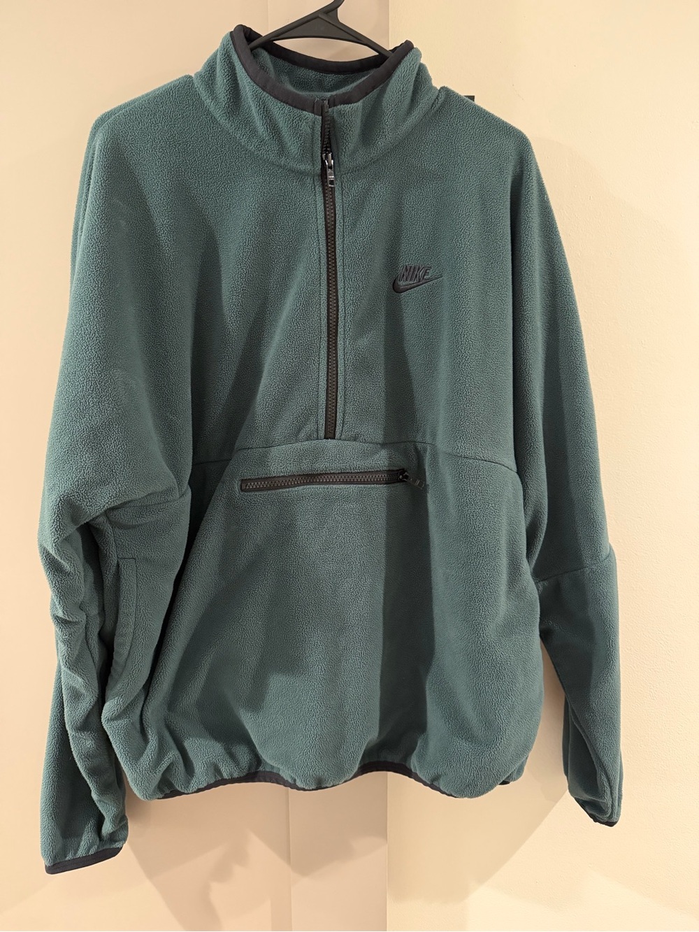 Nike Teal Green Quarter-Zip Fleece Pullover Jacket